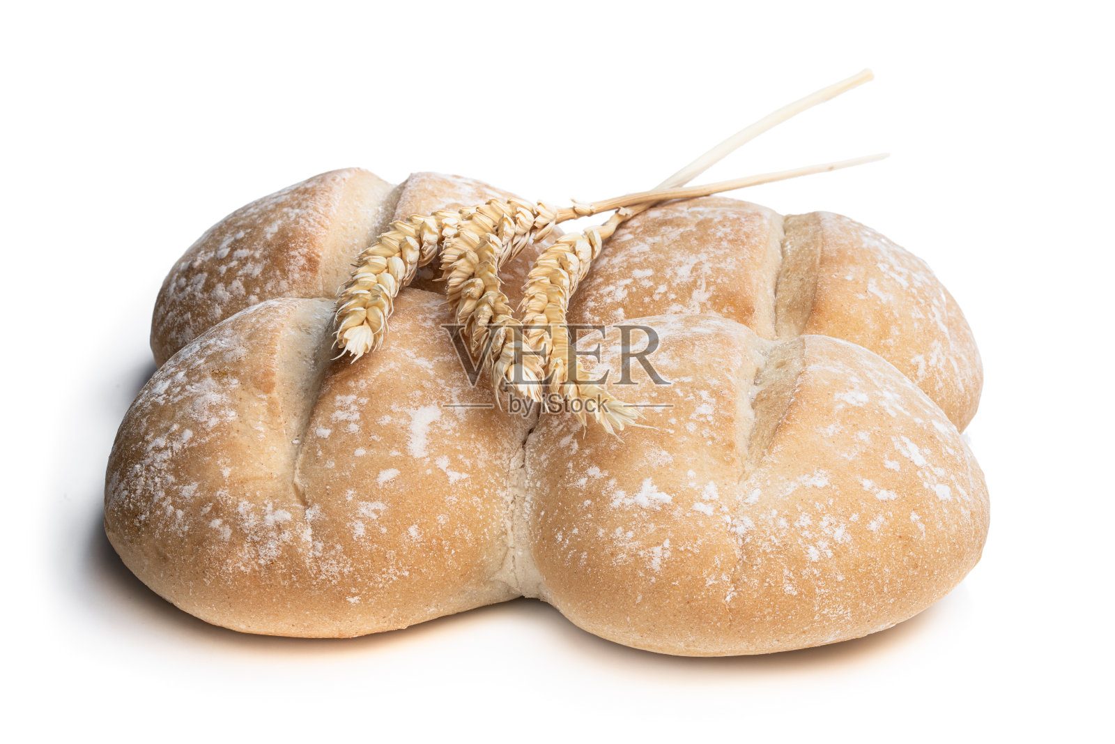 白面上有穗子的小麦卷照片摄影图片