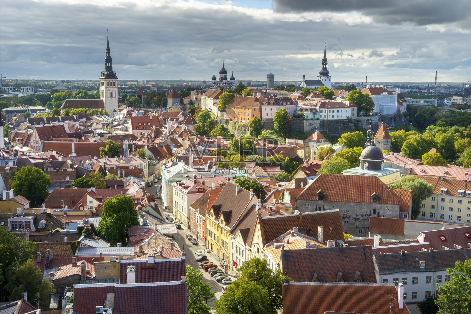 美丽的中世纪小镇塔林的景点照片摄影图片