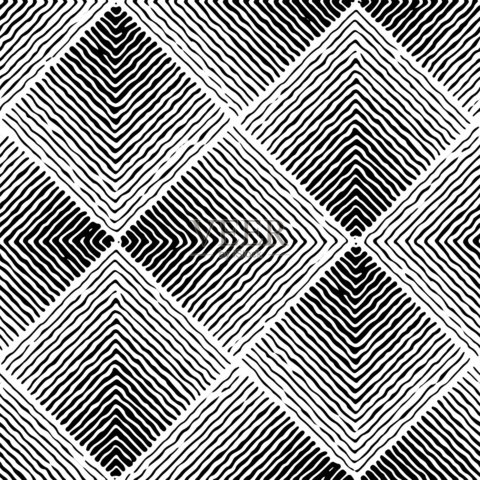 无缝现代抽象半色调模式向量。经典的黑白设计插画图片素材