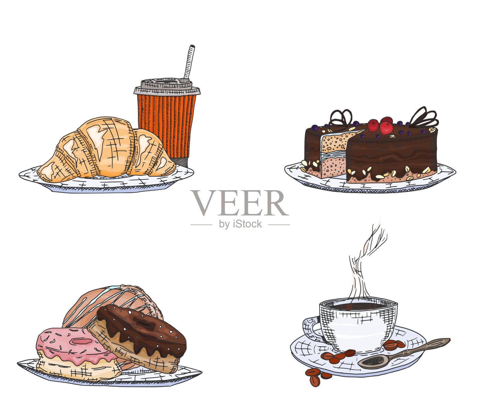 选择糖果糖果。画素描插画图片素材