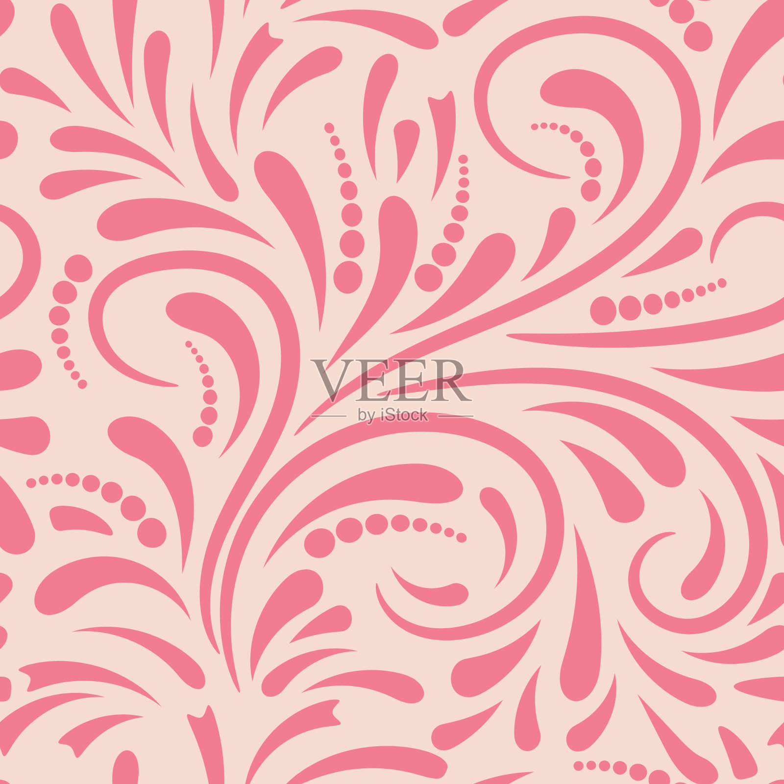 抽象卷曲无缝模式。漩涡的背景。矢量插图。插画图片素材