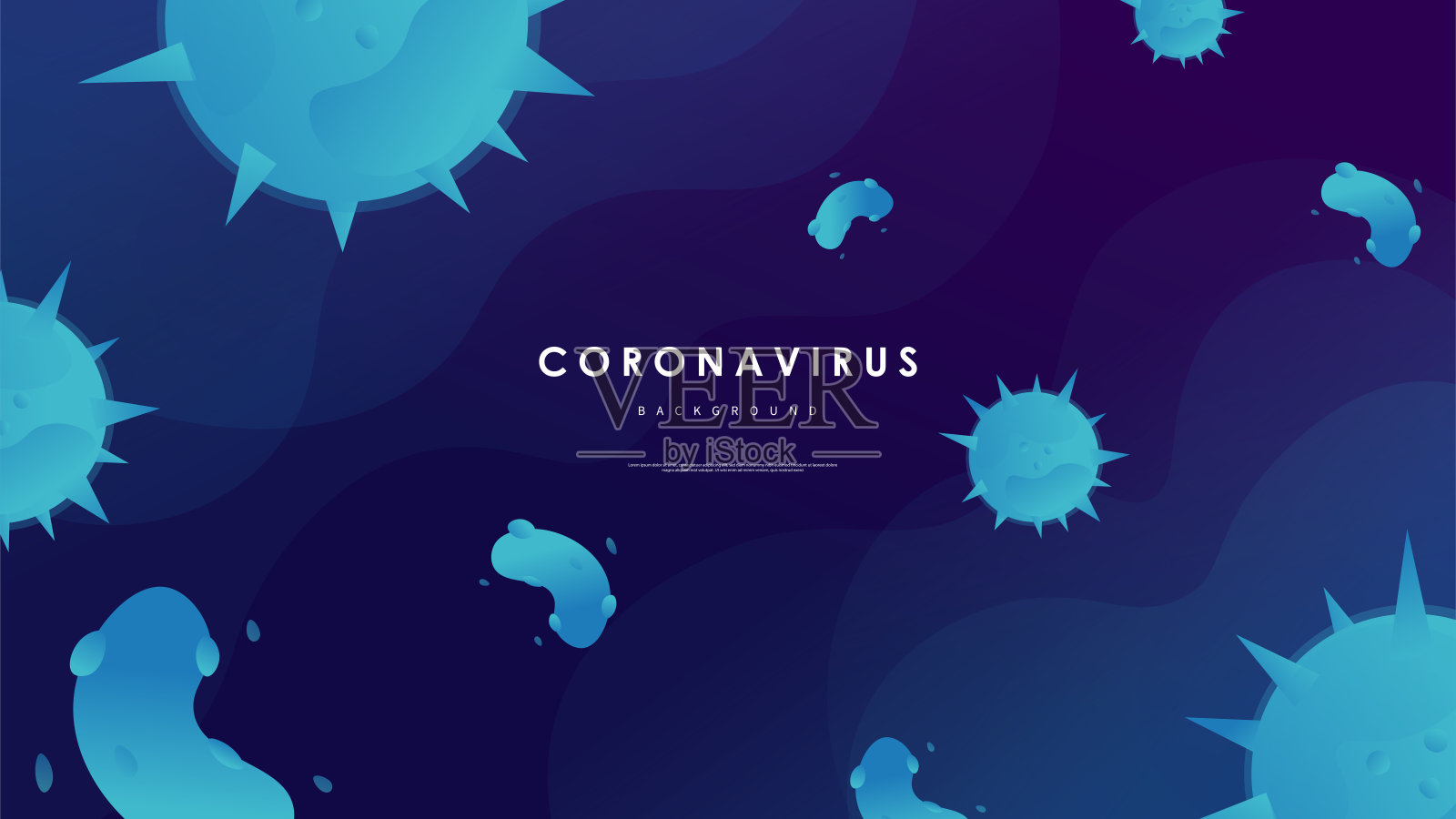 图解冠状病毒、冠状病毒菌的图形向量插画图片素材