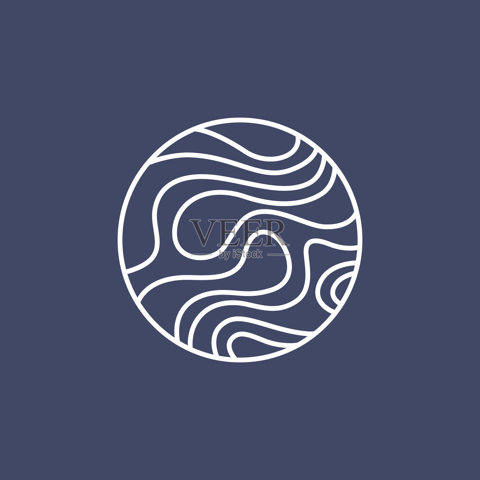 金星。行星线图标插图。符号,空间的象征。插画图片素材