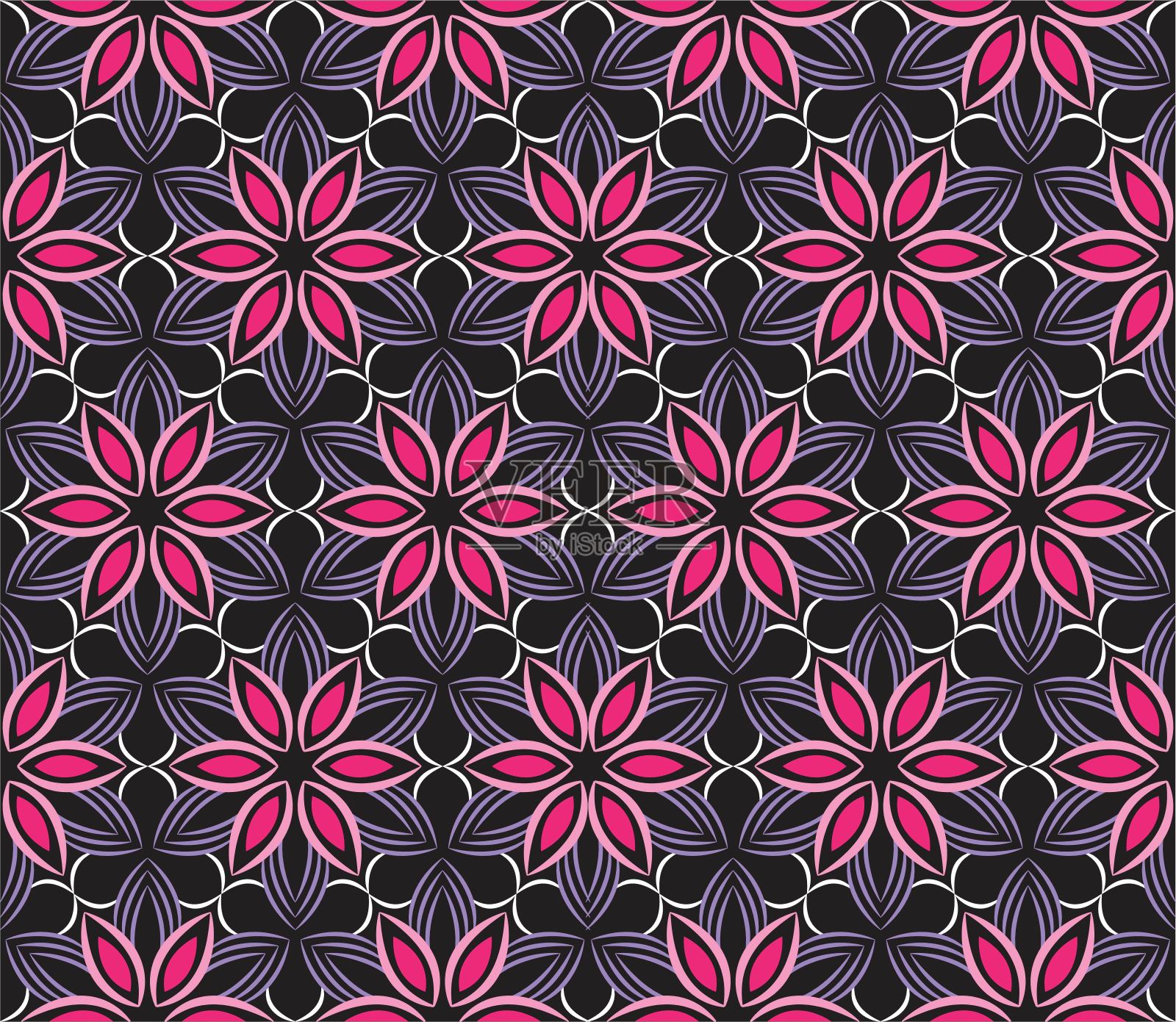 抽象的背景装饰插图,无缝图案与花卉插画图片素材