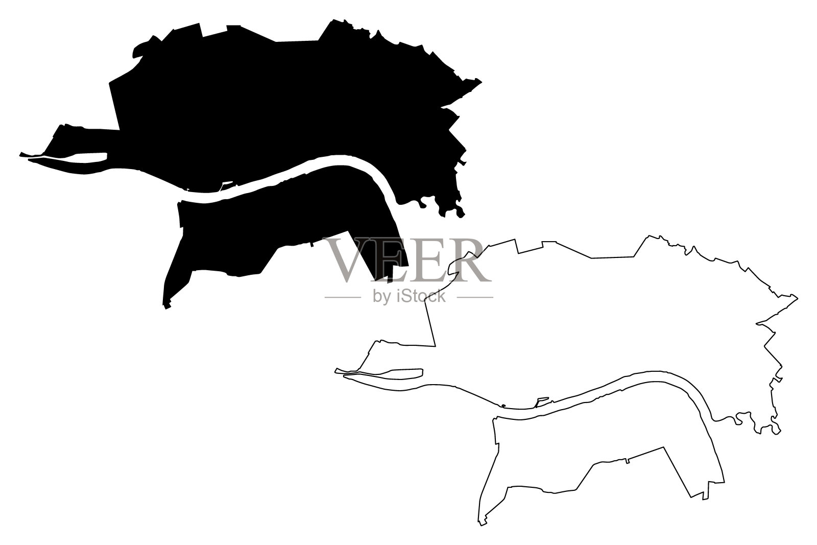 托伦城市地图插画图片素材