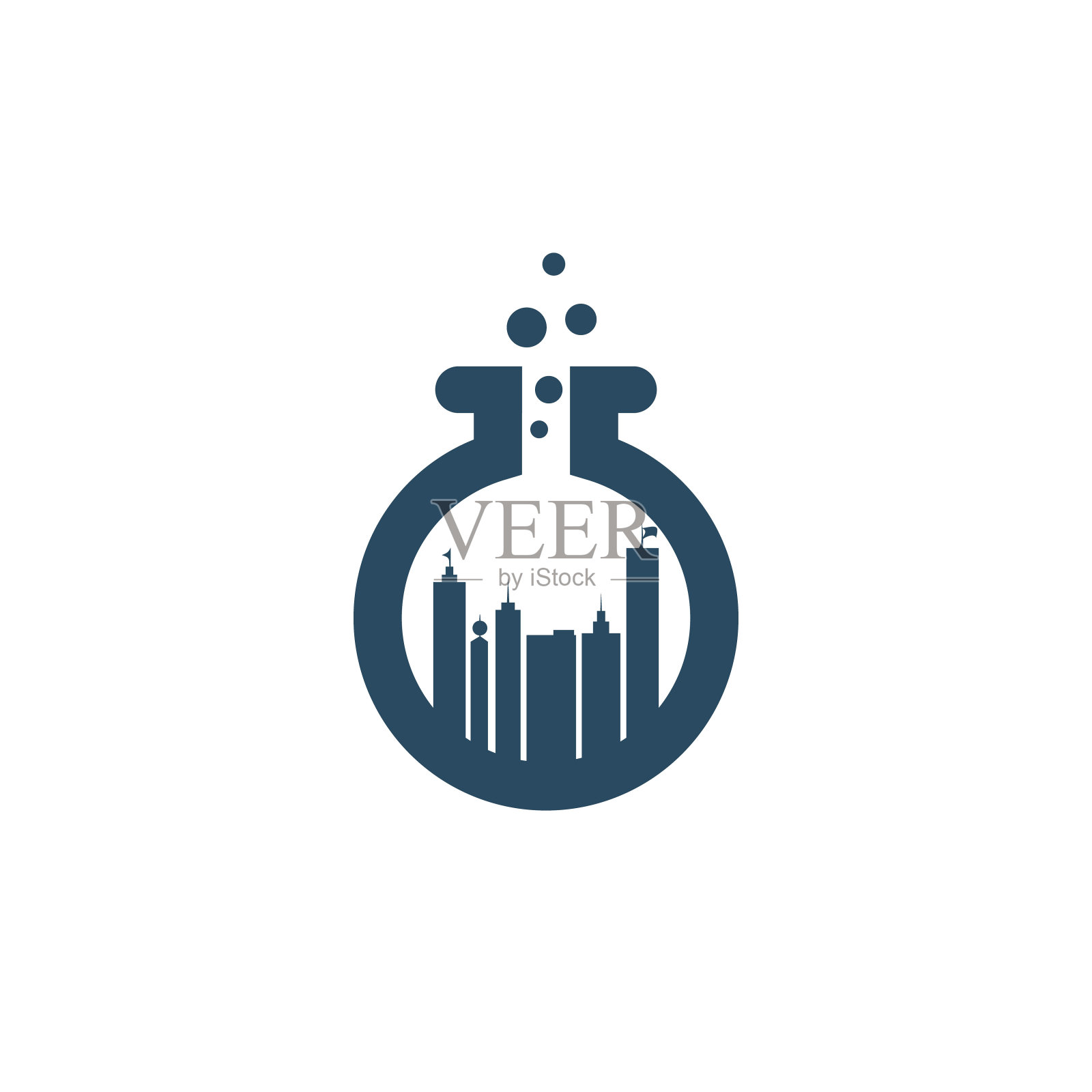 建筑实验室矢量标志设计。插画图片素材