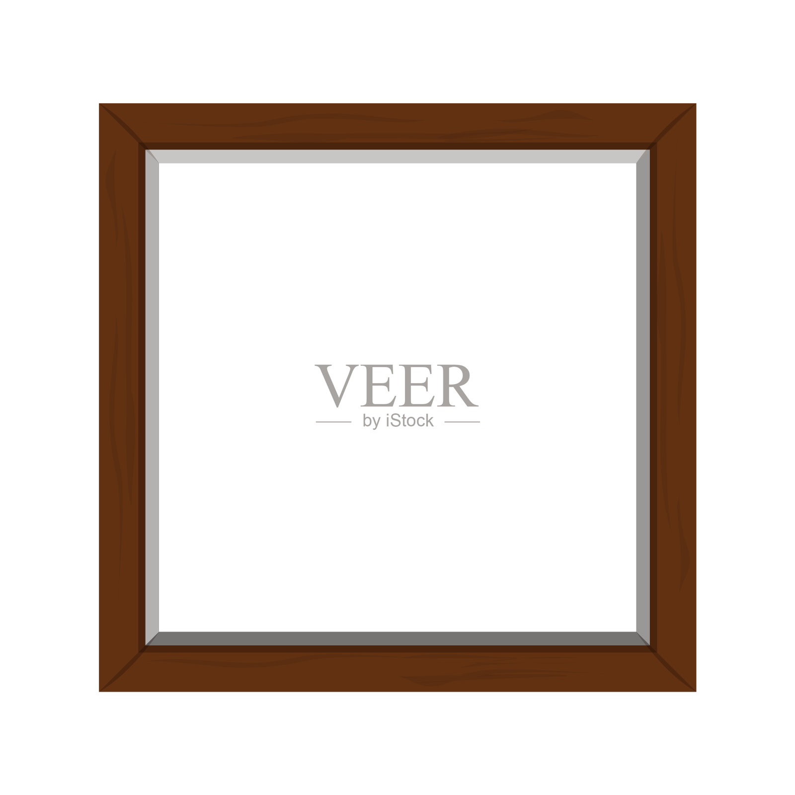 木框挂在矢量隔离的墙壁上插画图片素材