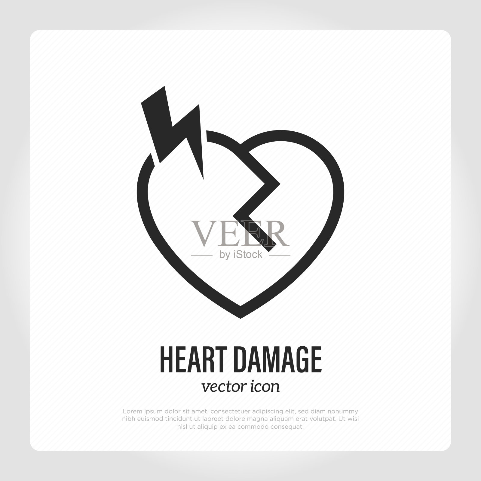 心脏损伤、动脉粥样硬化、梗死。细线图标。医疗保健和医学媒介插图。插画图片素材