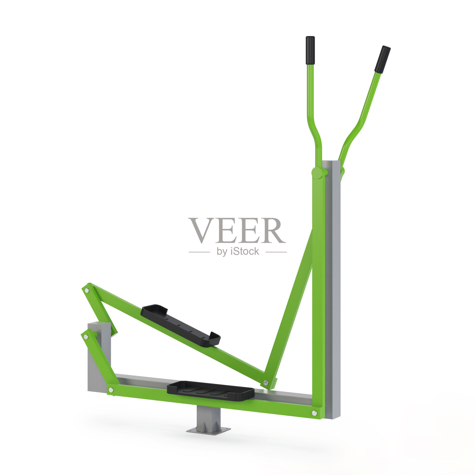 在白色背景上的街头锻炼设备,以获得肌肉质量和从受伤中恢复。包括剪切路径。3 d渲染。照片摄影图片