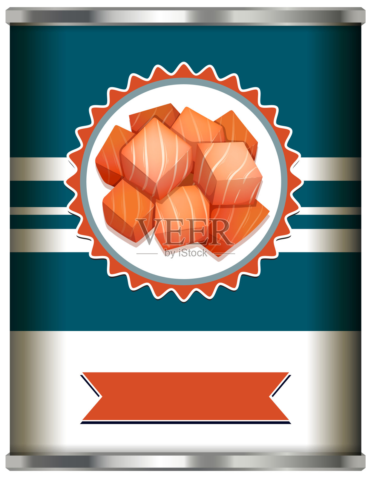 罐头食品设计模板上的白色背景插画图片素材