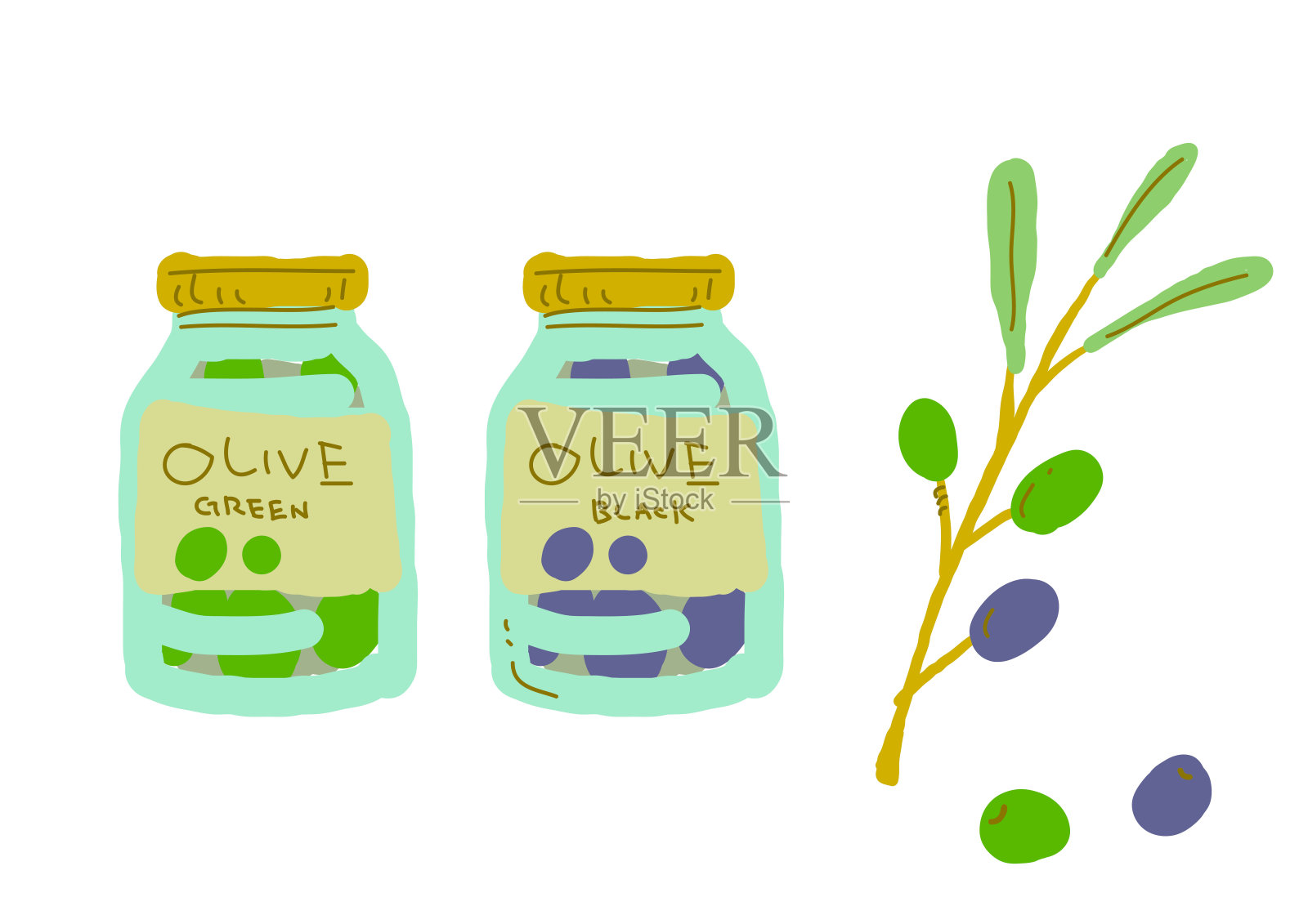 手绘意大利食品插画图片素材