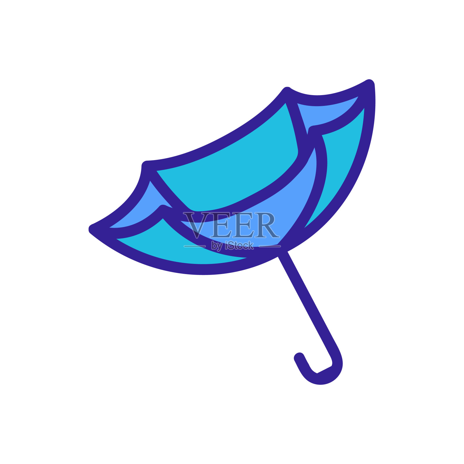 从内到外的伞图标矢量轮廓插图插画图片素材