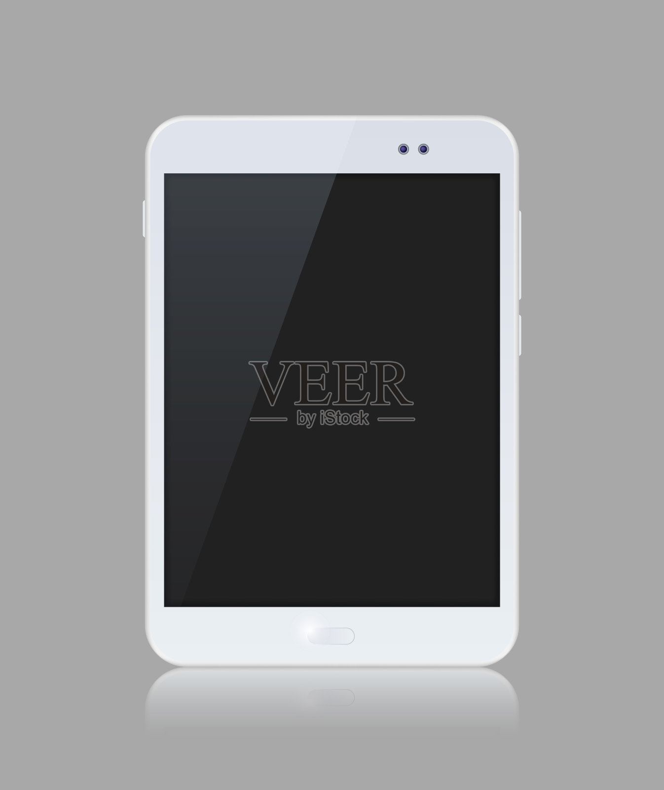 白色小工具与空白触摸屏插画图片素材