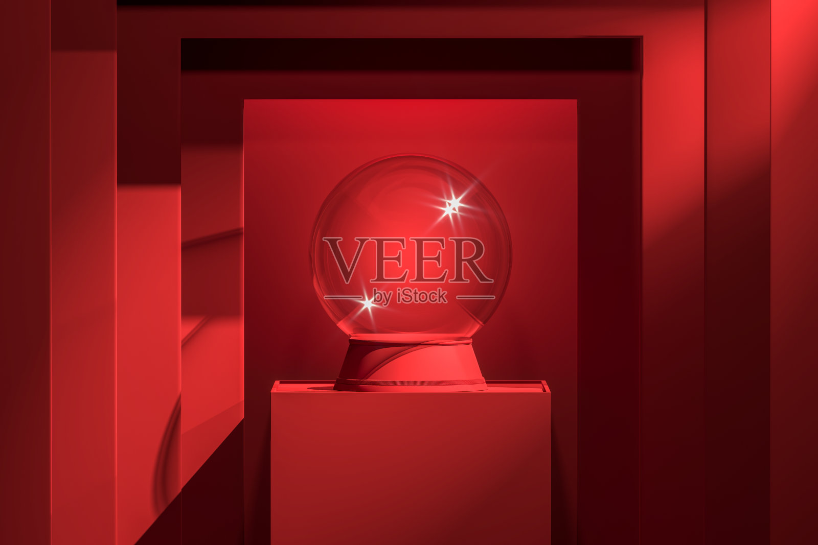 红色几何四方抽象背景与展示,3d渲染。,复制空间照片摄影图片