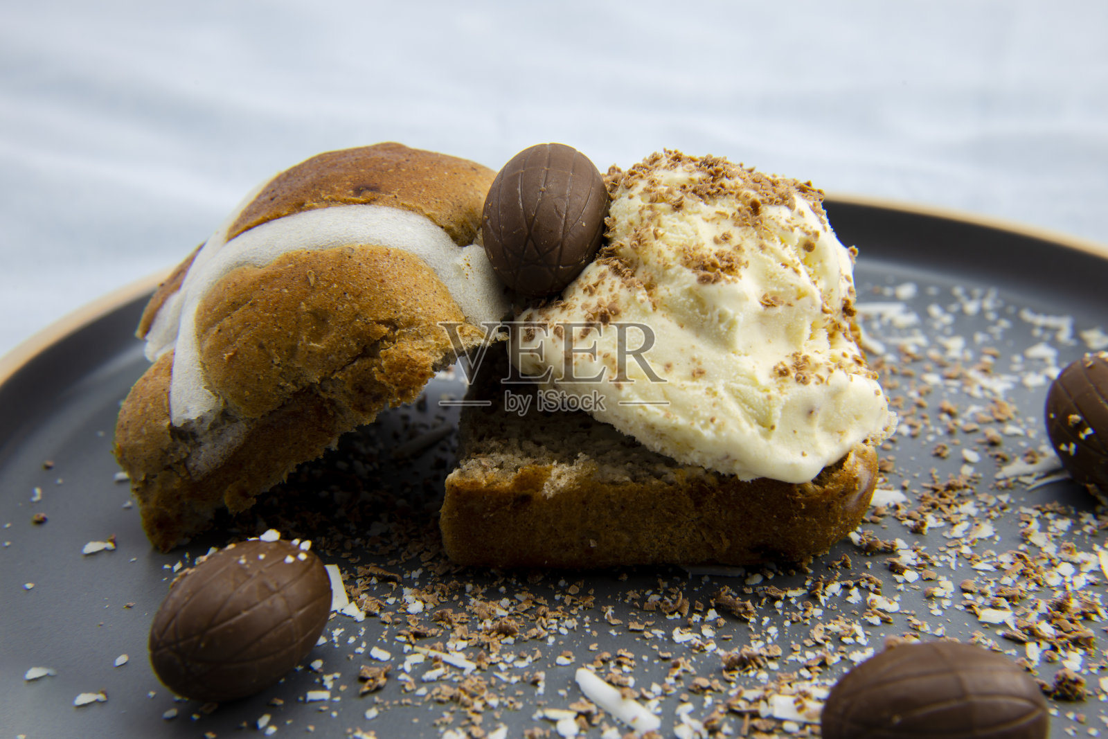 热十字面包,冰淇淋,面包,三明治照片摄影图片