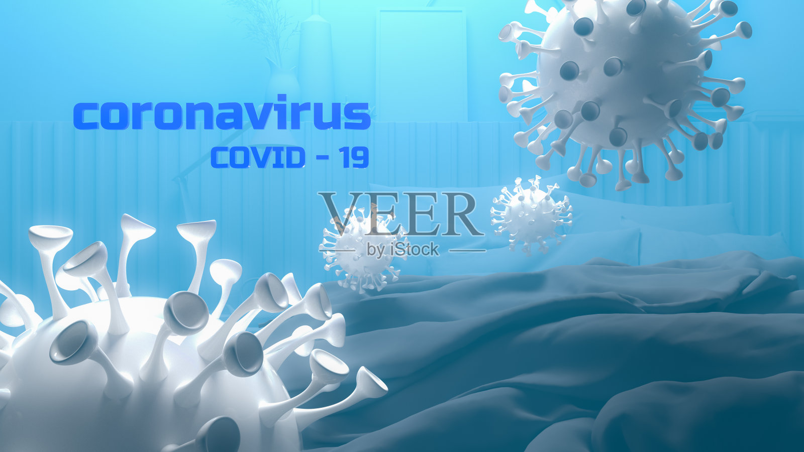 模拟冠状病毒漂浮照片摄影图片