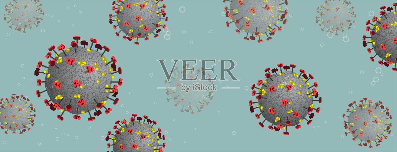 真实冠状病毒模型插画图片素材