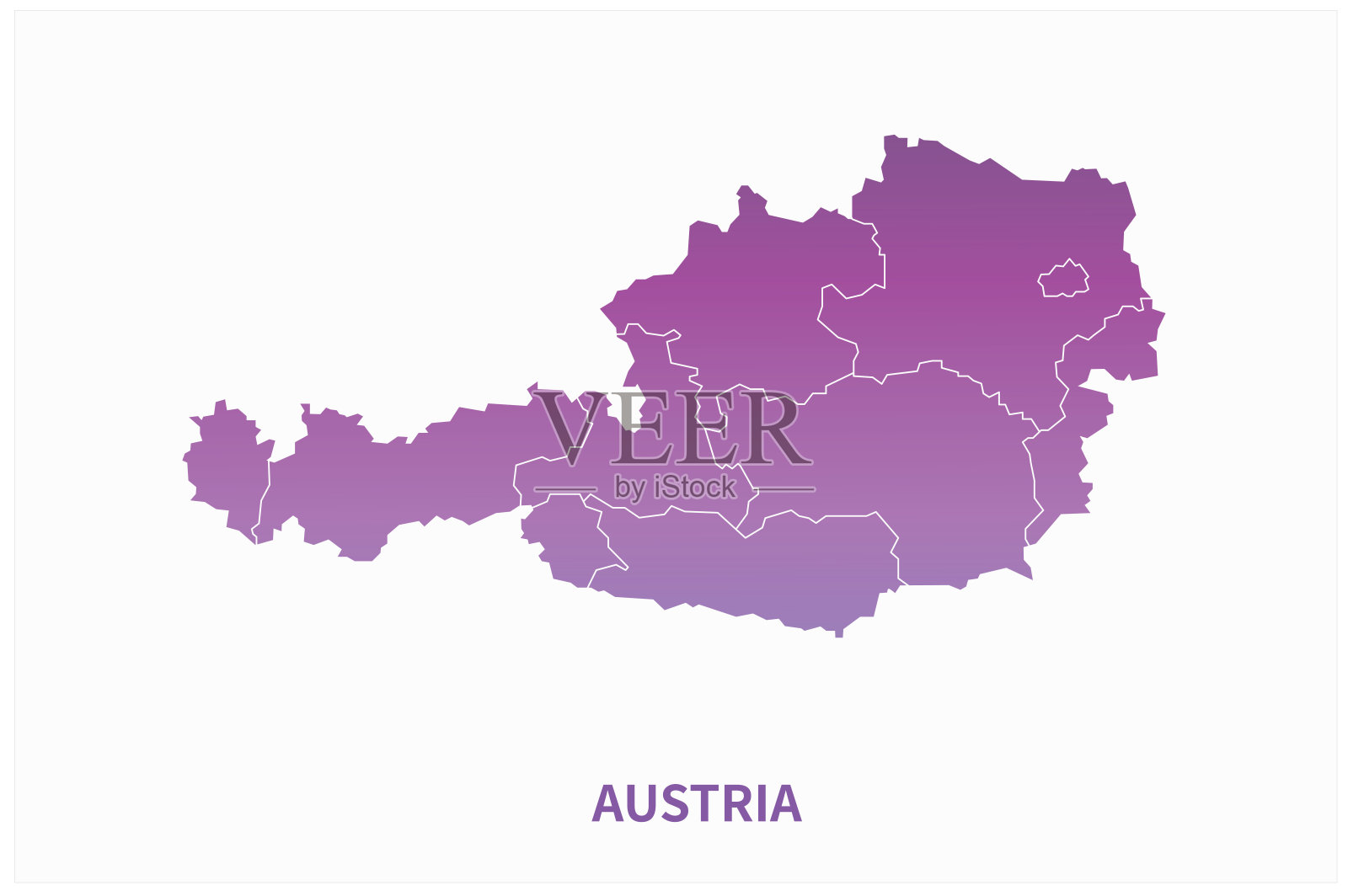 奥地利的地图。欧洲国家的奥地利。插画图片素材