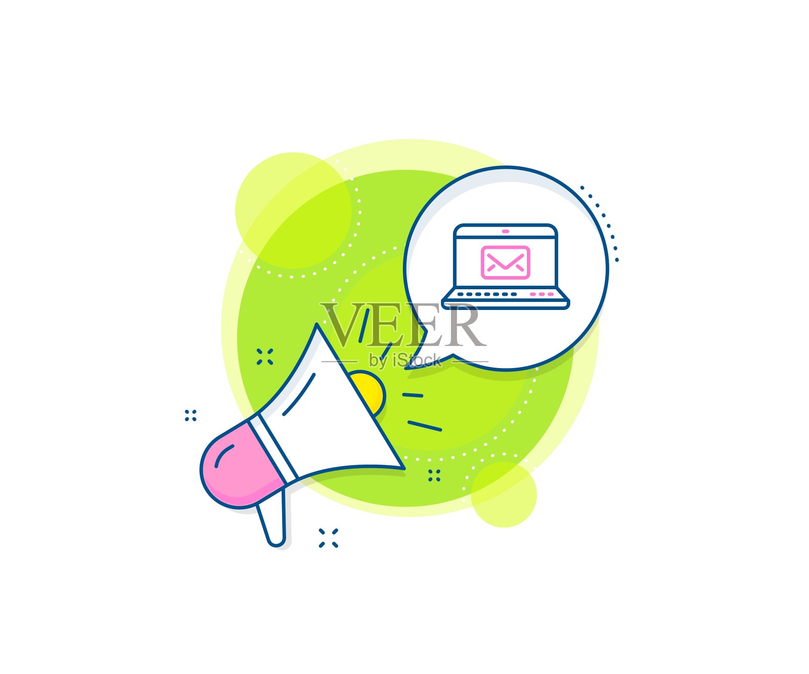 电子邮件图标。消息通信信号。向量插画图片素材