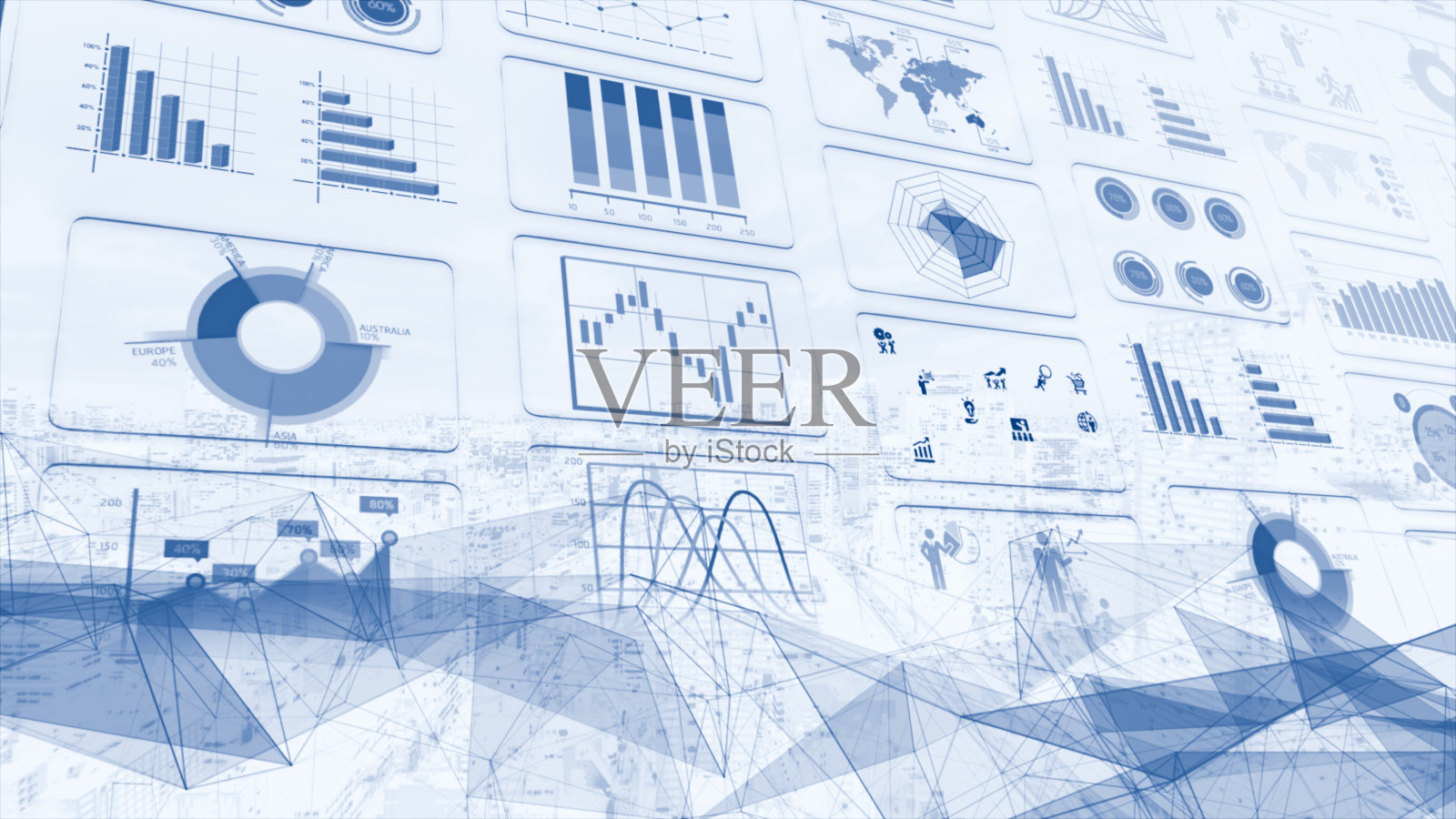 5G和AI技术,全球通信网络概念。照片摄影图片