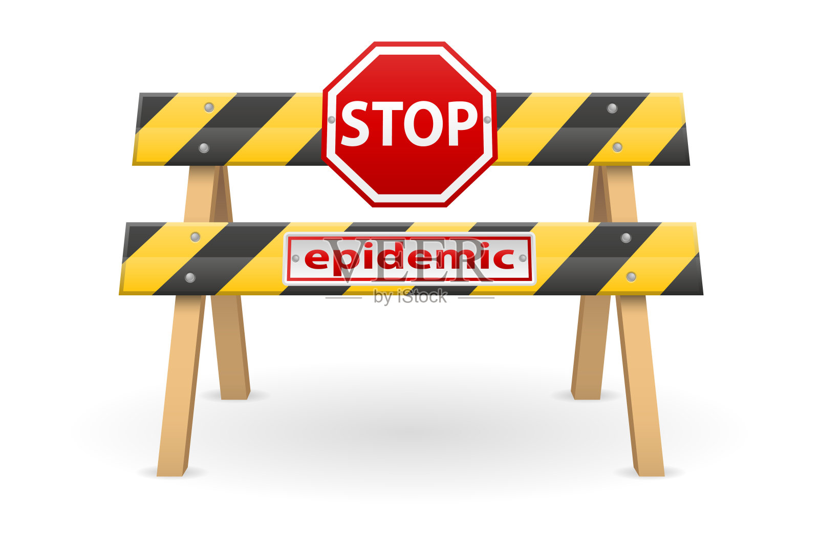 阻止隔离冠状病毒疫情存量媒介图解插画图片素材