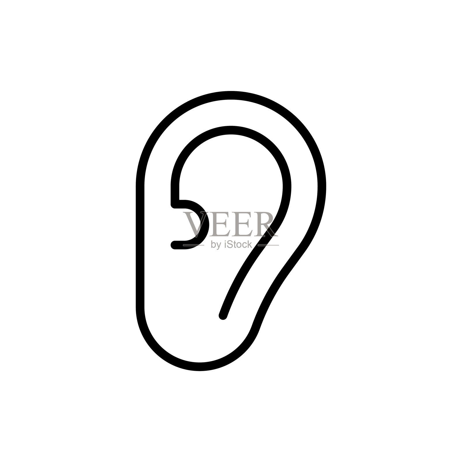 简单耳线图标。插画图片素材