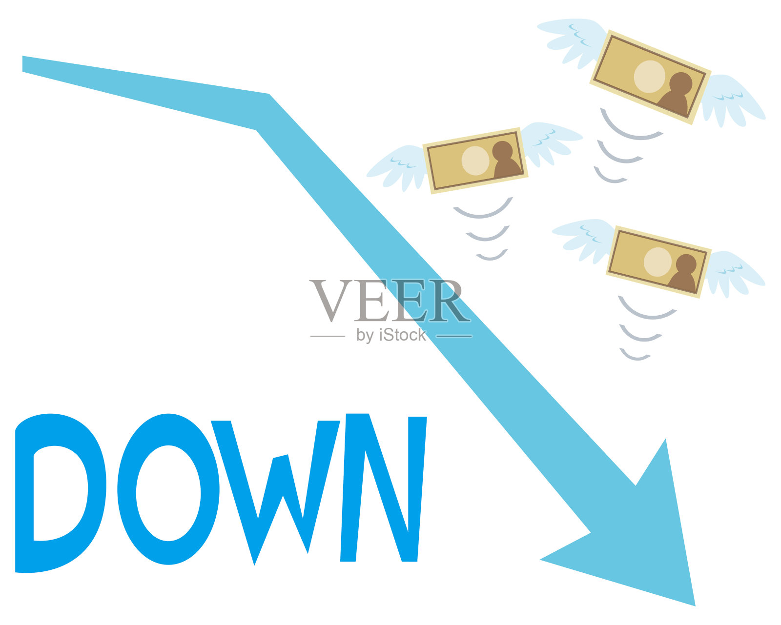 向下箭头矢量图,股市,崩盘设计元素图片