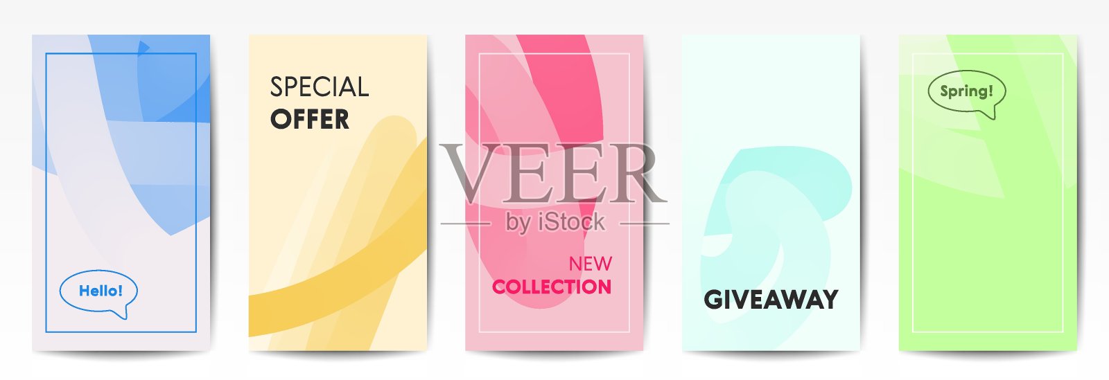 时尚的社交媒体故事模板插画图片素材