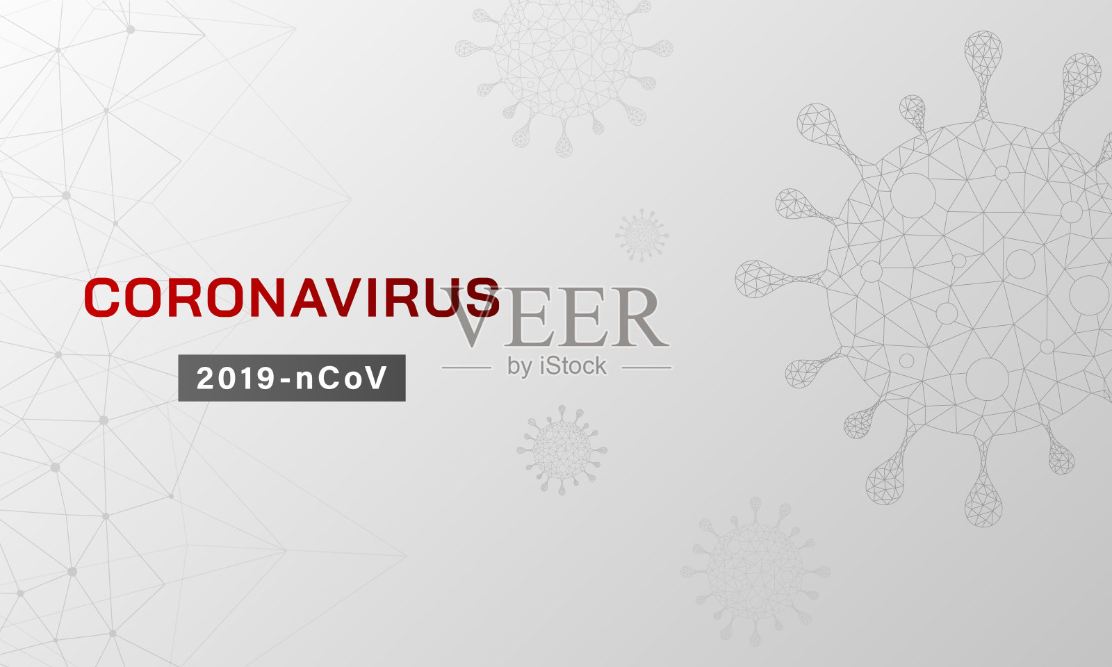 用于社交媒体的冠状病毒横幅模板。设计模板素材