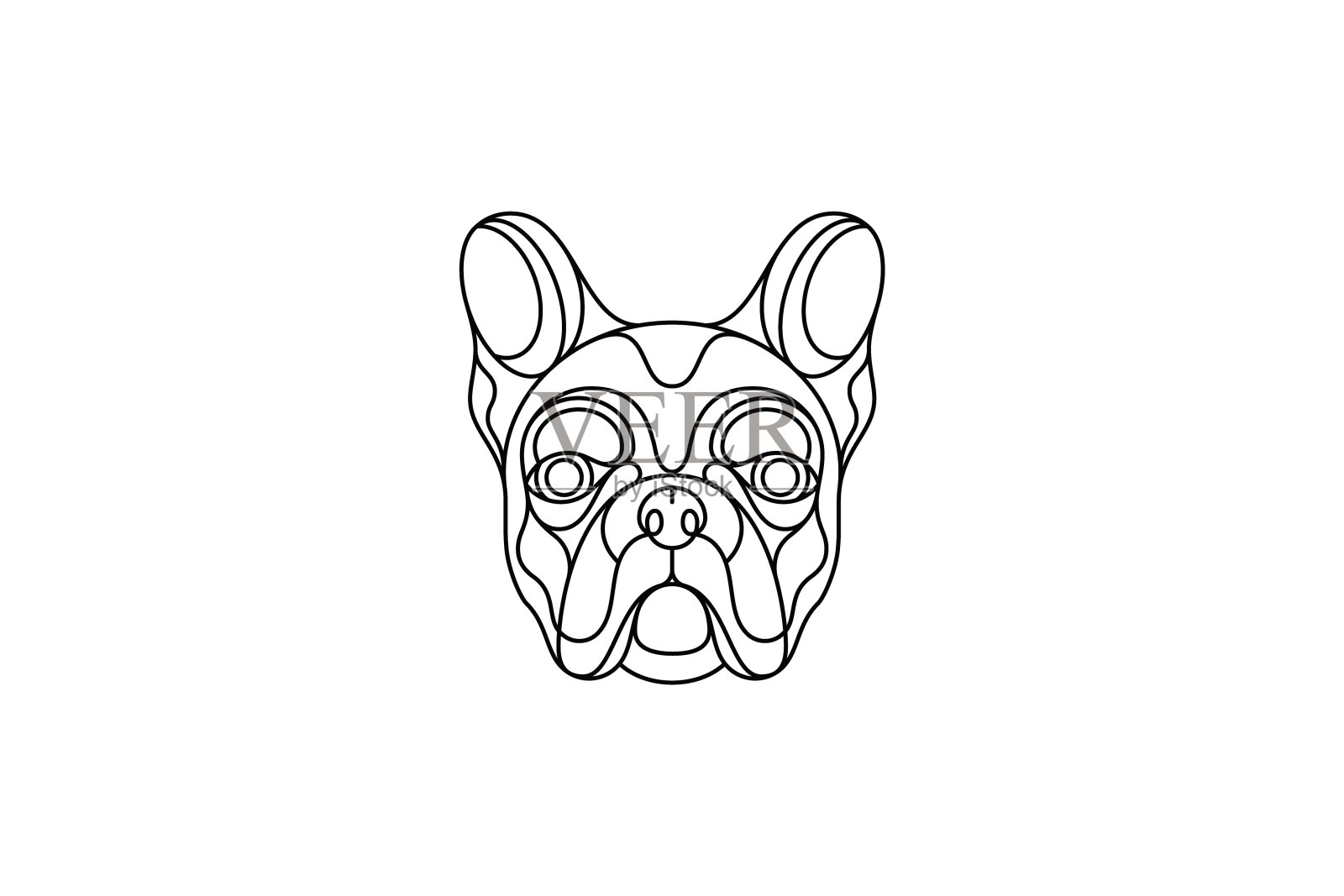 黑色法国斗牛犬矢量插图插画图片素材