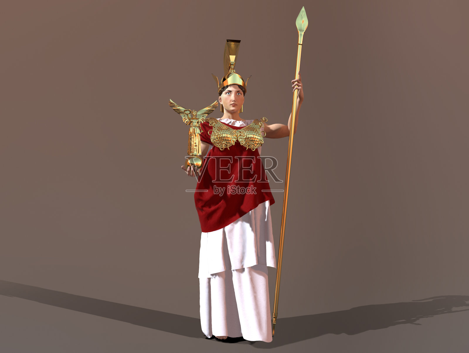 女神雅典娜的3d插图照片摄影图片