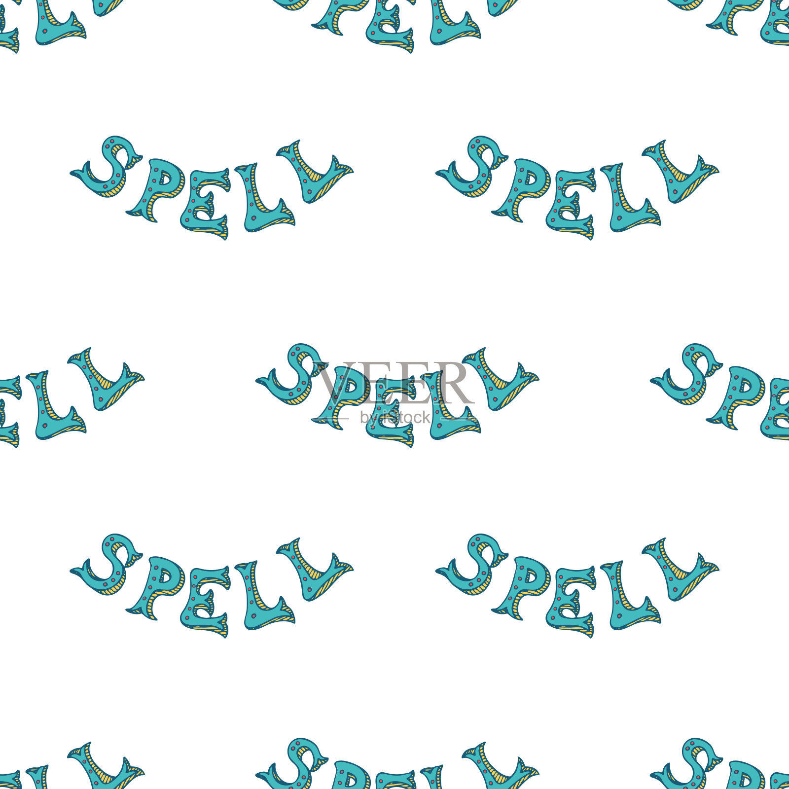 图案与字母在涂鸦风格。插画图片素材