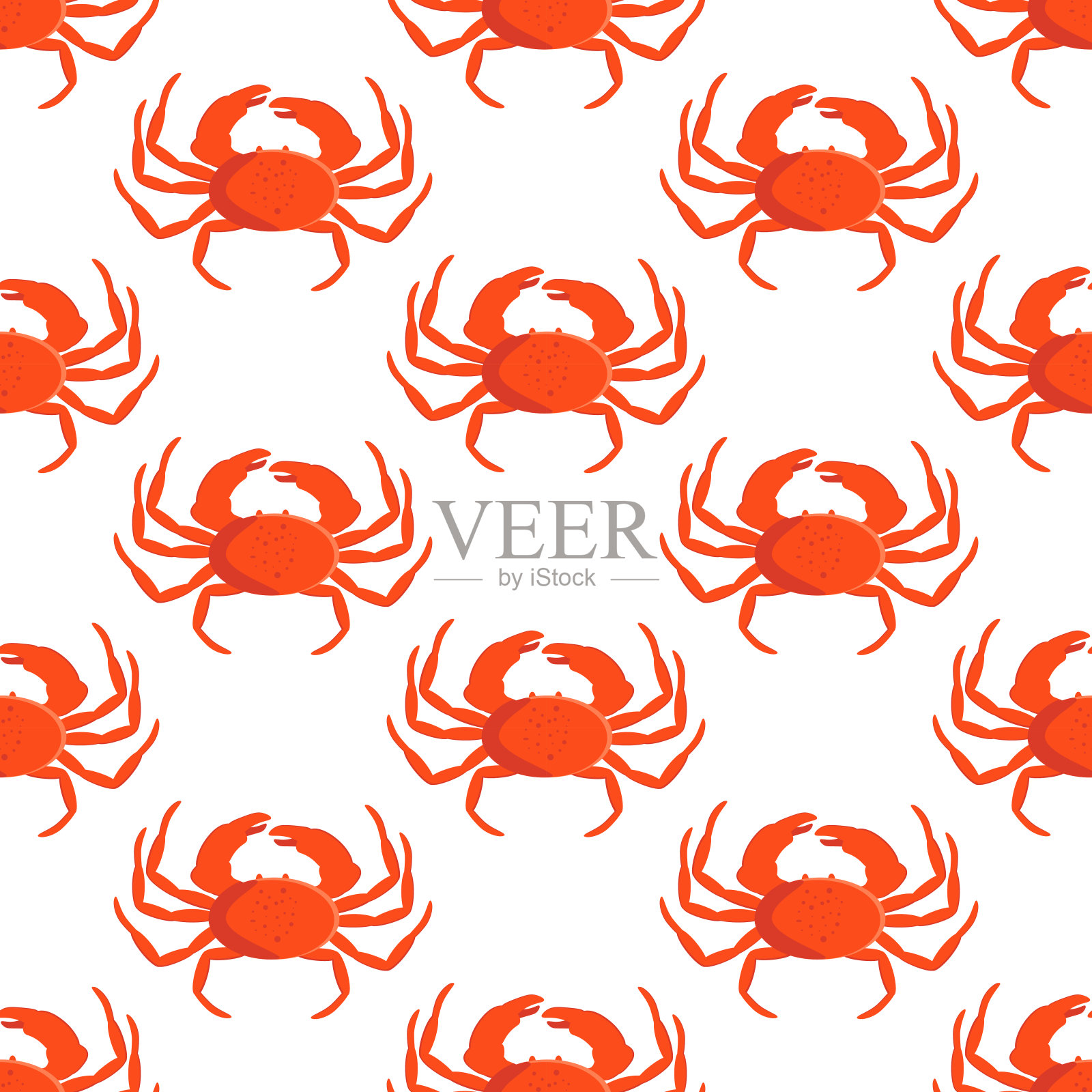 蟹海鲜自然海鲜矢量无缝模式设计元素图片