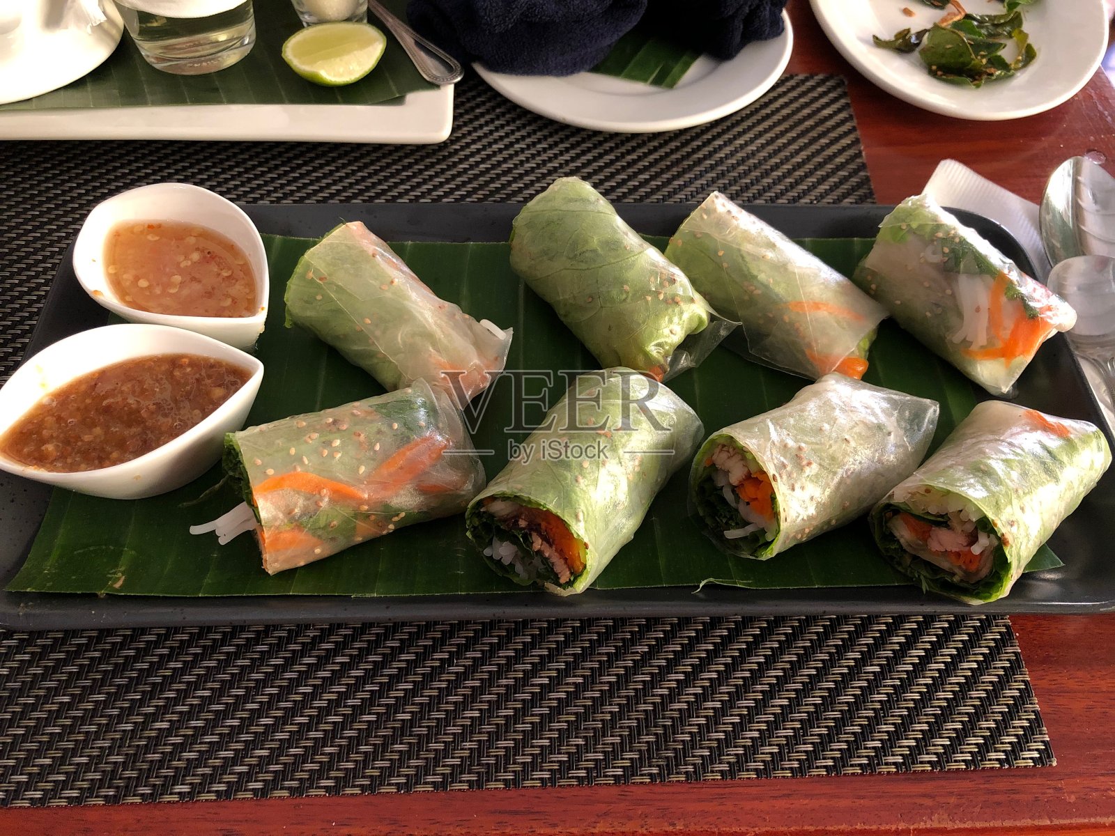 老挝春卷照片摄影图片