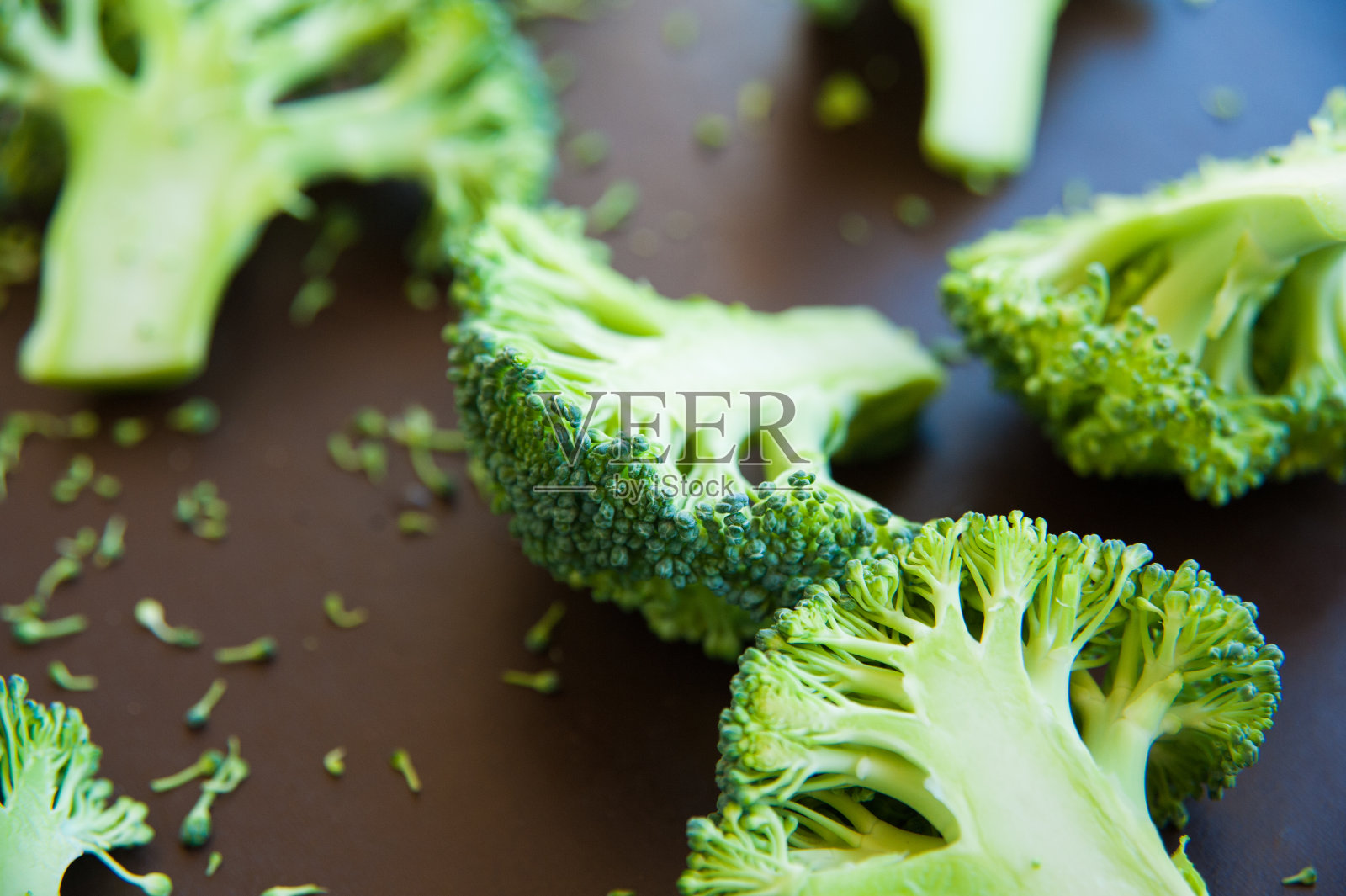 生西兰花背景。健康饮食理念。俯视图照片摄影图片