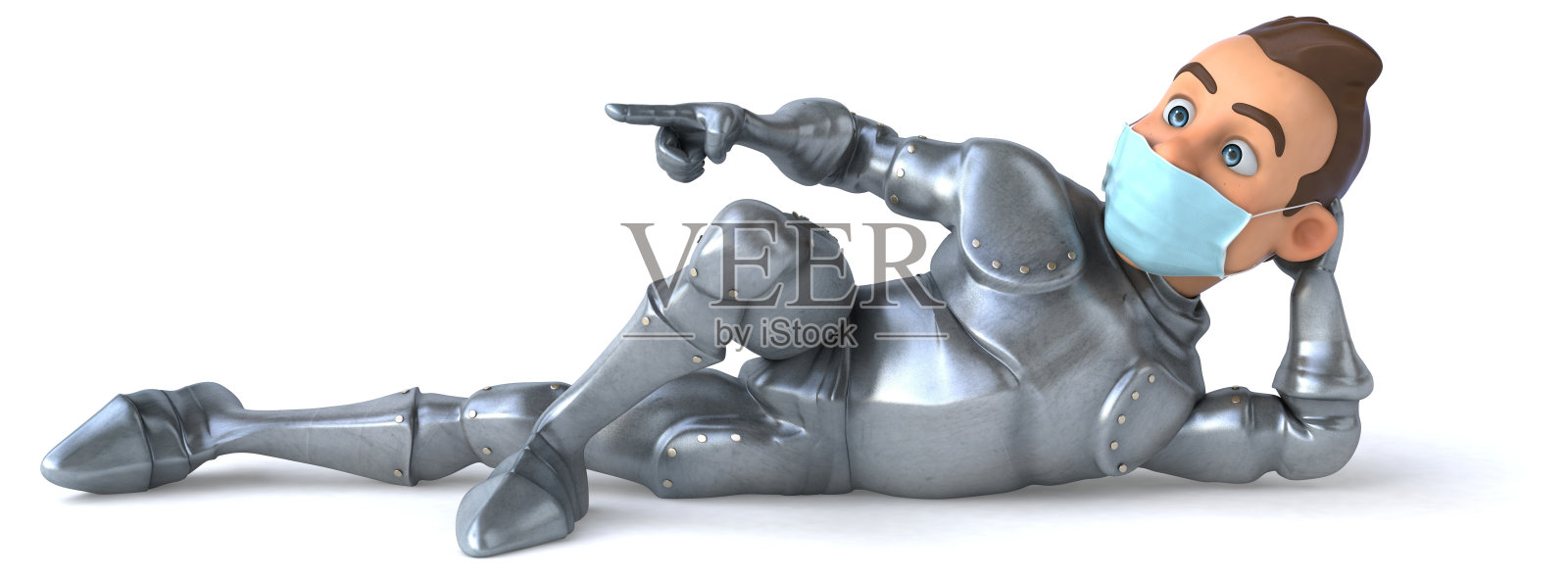 一个带面具的卡通人物的3D插图照片摄影图片