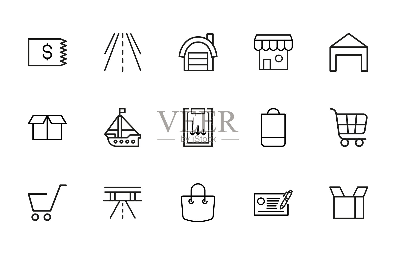 商业的图标集。插画图片素材