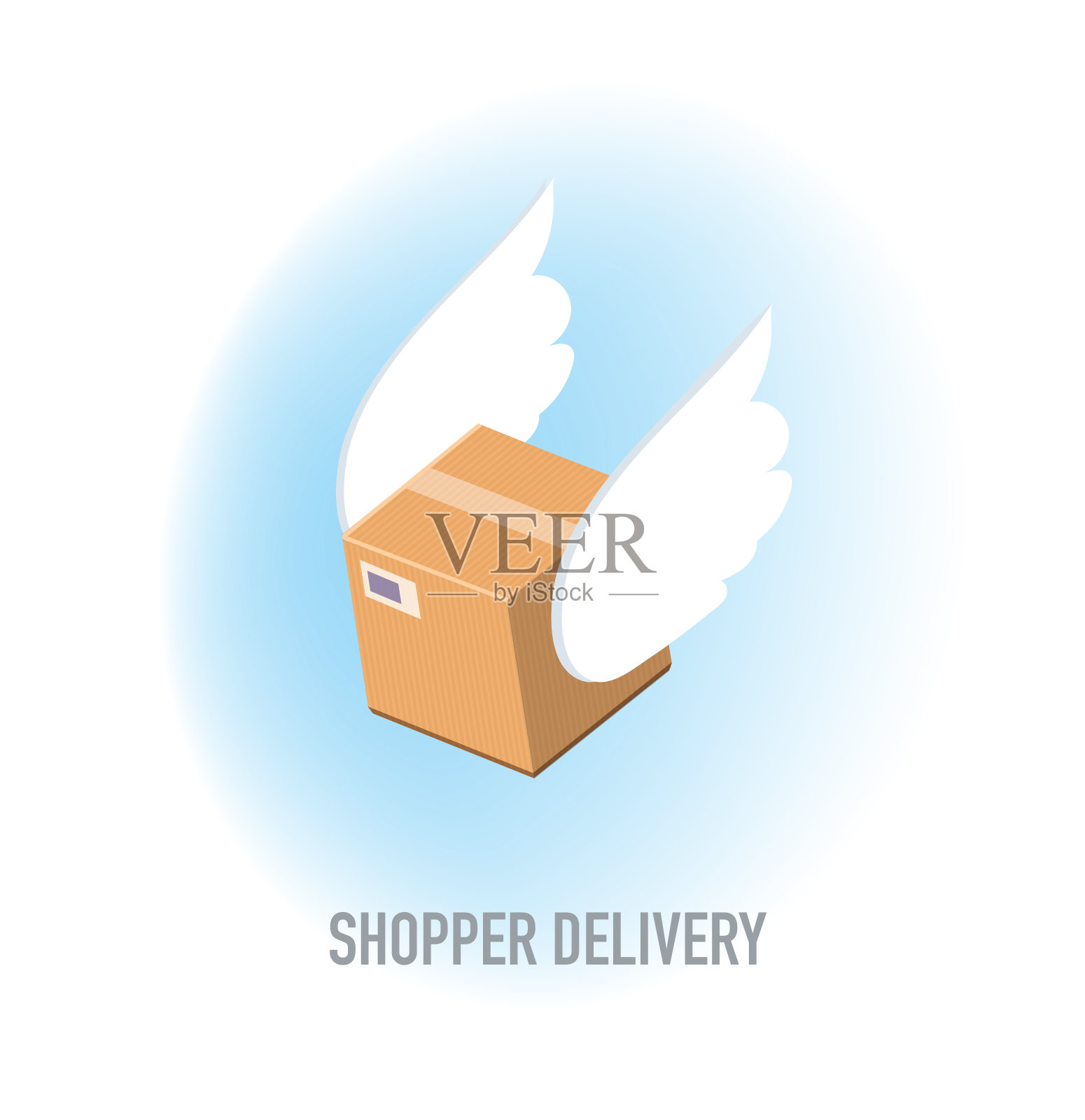 横幅,包裹和翅膀。插画图片素材