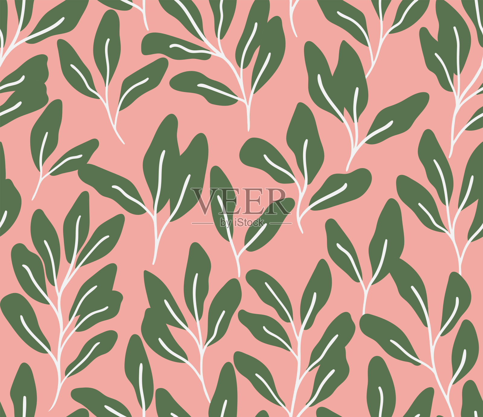 Vector花卉无缝图案。手绘花卉插图。可重复的背景。插画图片素材