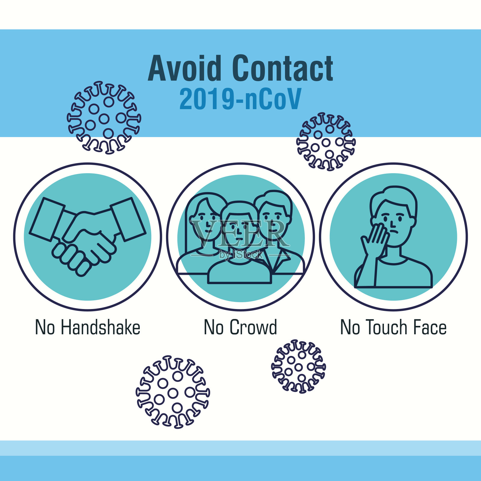 关于covid - 19的一套建议插画图片素材