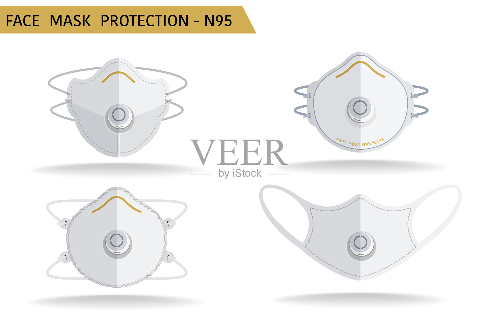 收集防毒面具N95载体分离物用于抗病毒疾病插画图片素材