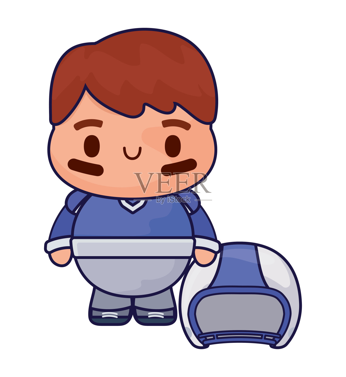 头盔矢量设计的美式足球运动员插画图片素材