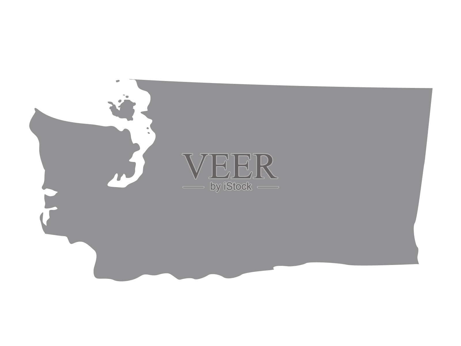 华盛顿州的地图插画图片素材