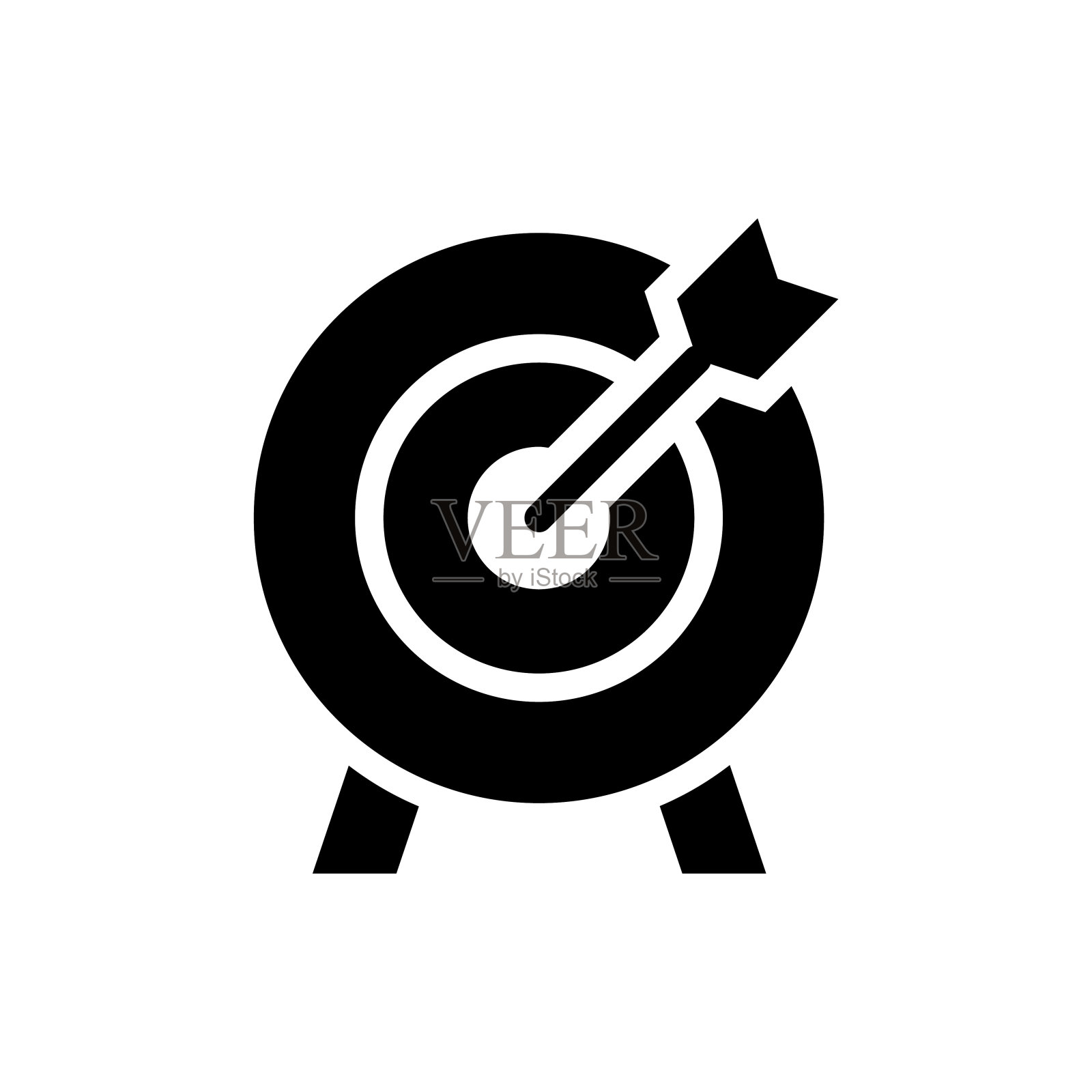 目标矢量图标符号插图。插画图片素材