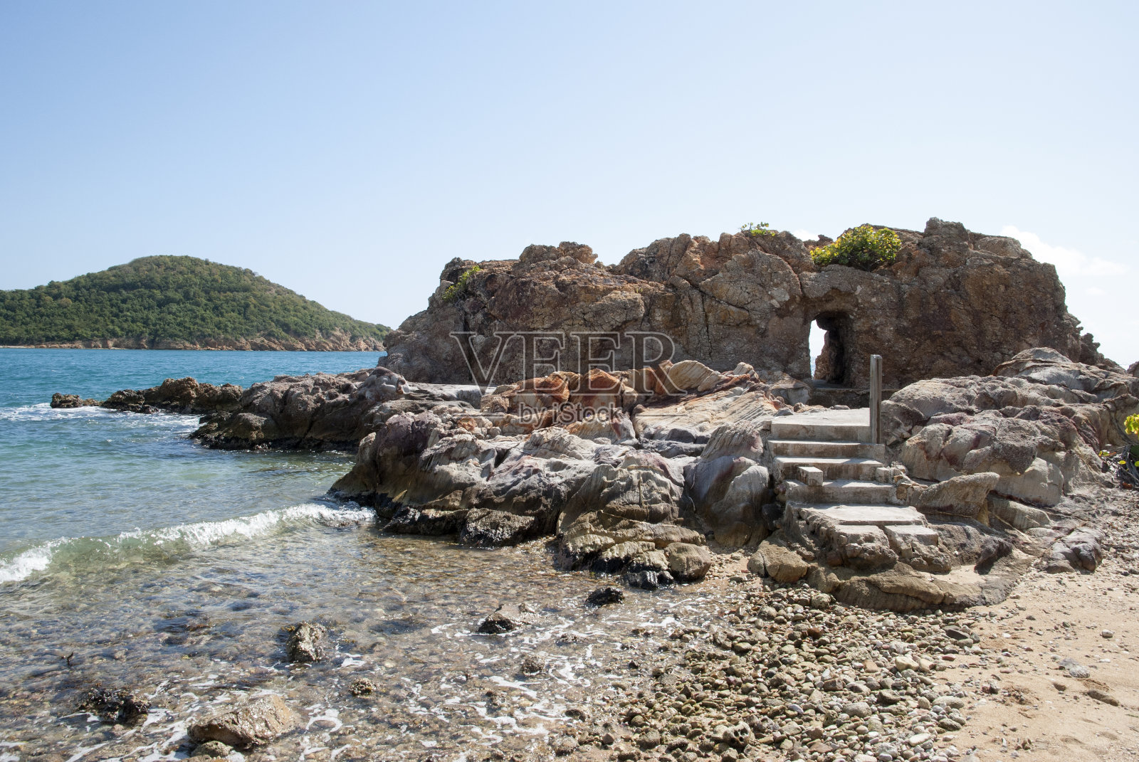 圣托马斯红点半岛岩石照片摄影图片