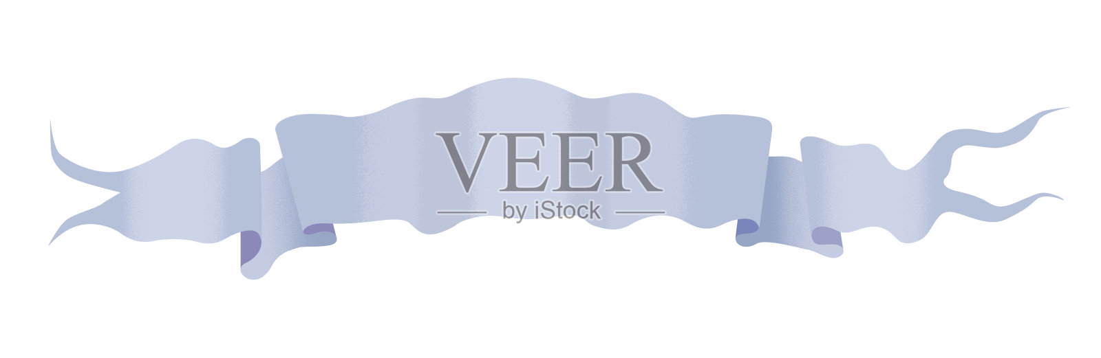 矢量平面插图的旧中世纪蓝色丝带孤立的白色。浪漫或童话乐队曲线障碍。自由空间的文字哥特缎带。古堡风格的优雅胶带。细节。插画图片素材