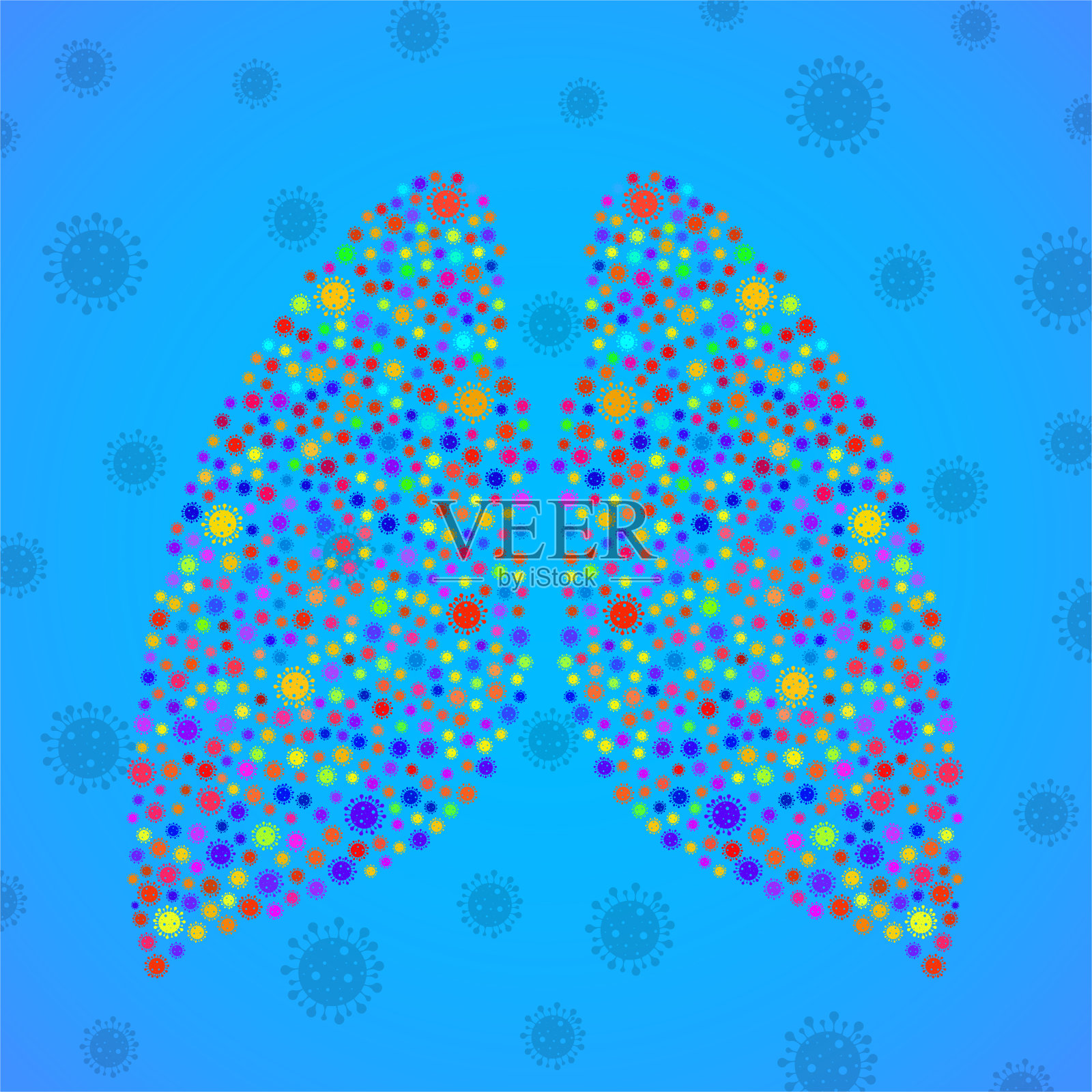 摘要人肺冠状病毒分子插画图片素材
