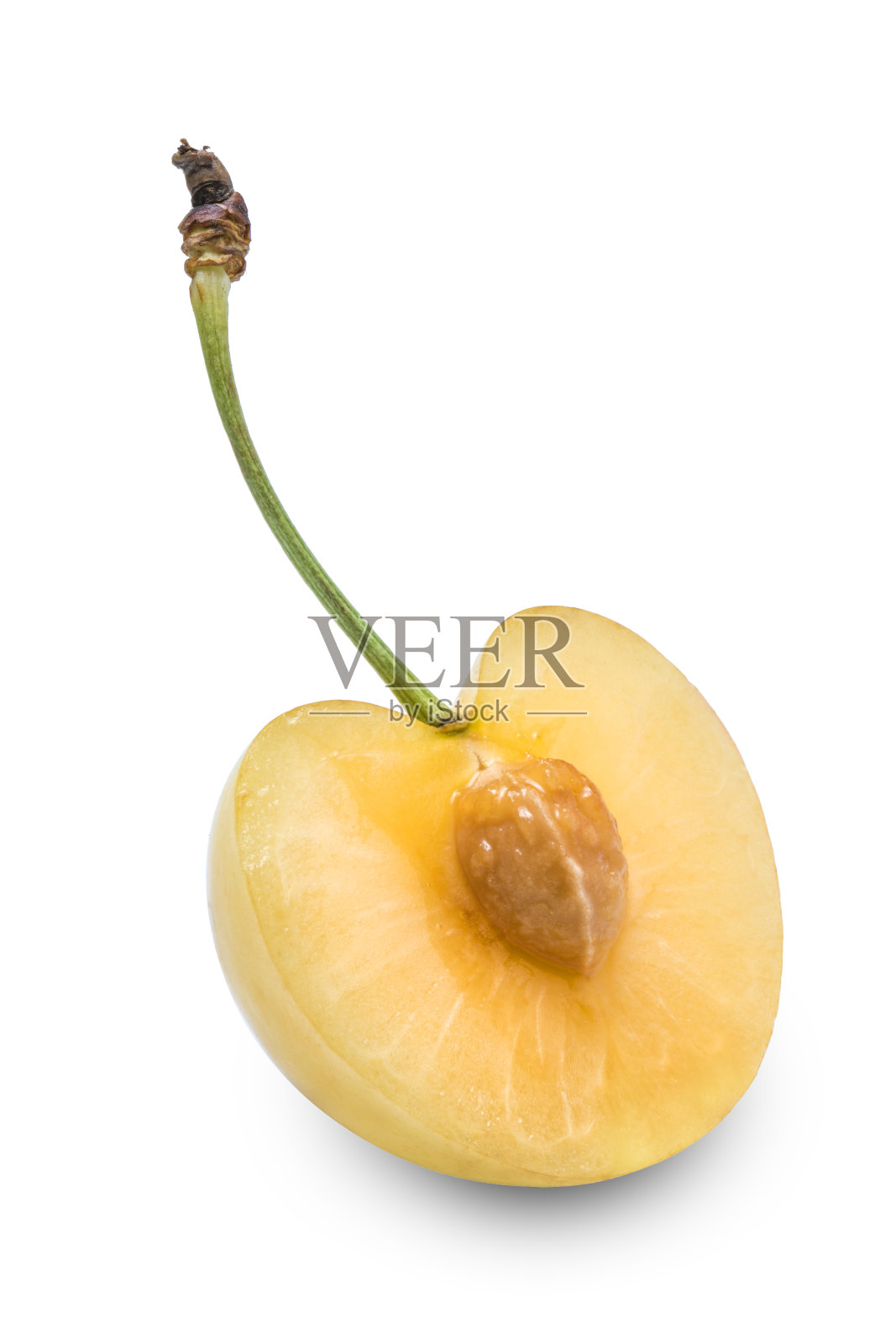 樱桃孤立在白色背景,甜黄色和粉红色樱桃孤立在白色背景作为包装设计元素,与剪切路径。照片摄影图片