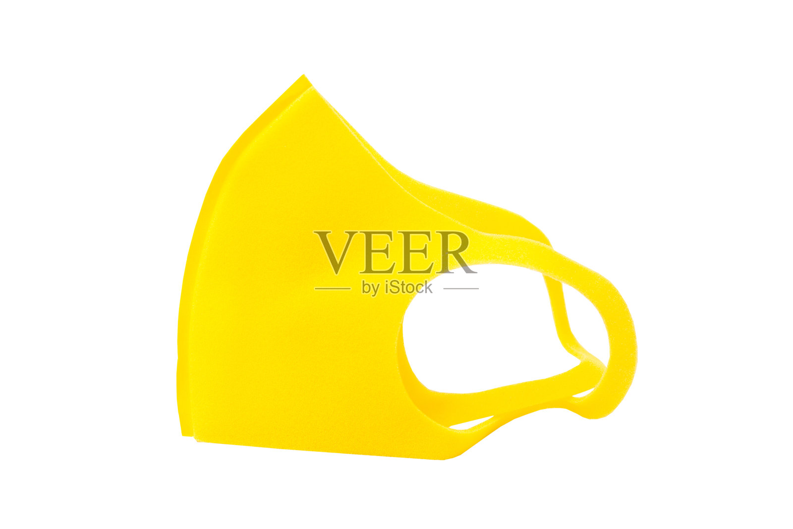 黄色防毒面具,白色背景照片摄影图片