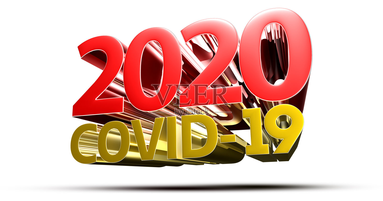 2020年COVID-19 3d。照片摄影图片